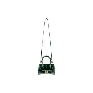 Hourglass XS Crocodile-Embossed Top-Handle Bag